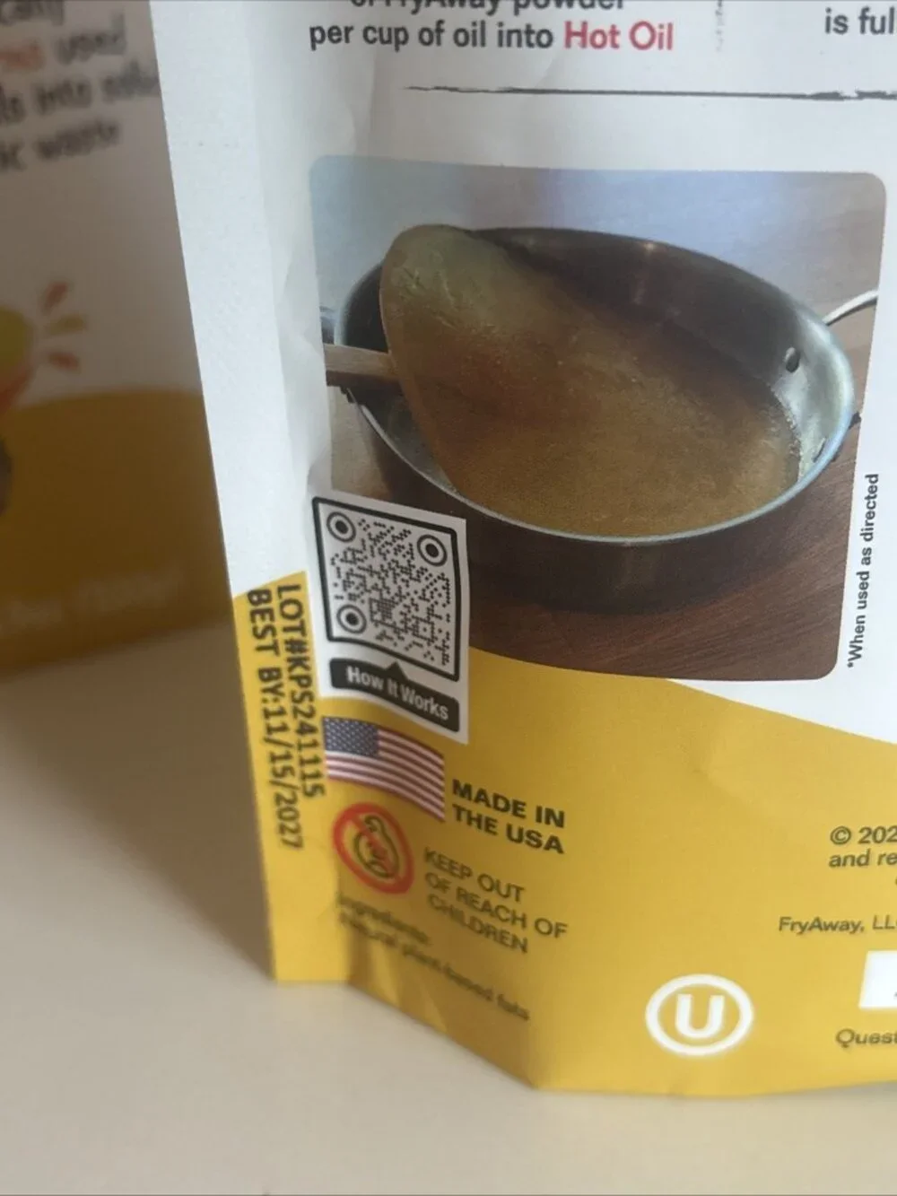 4x FryAway Pan Fry Cooking Oil Solidifier Solidifies 10 Cups Plant-Based No Mess